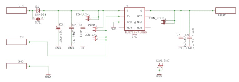 原理图 - Infineon Technologies TLS710B0EJ演示板