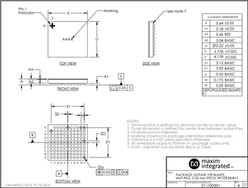 机械图纸 - Analog Devices / Maxim Integrated MAX32665-MAX32668 UB级微控制器