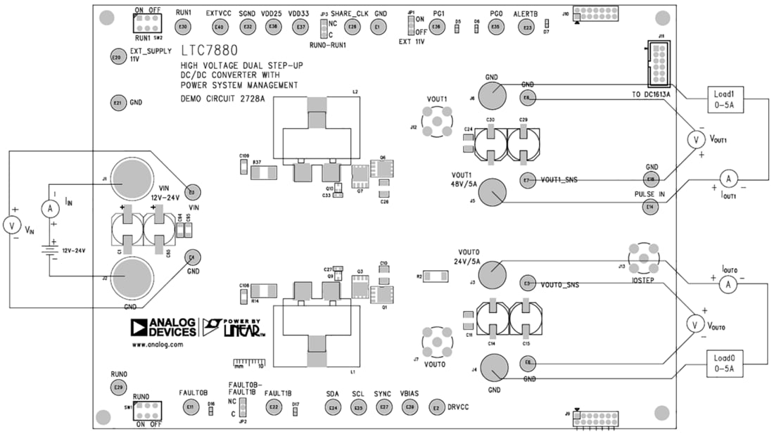 图表 - Analog Devices Inc. DC2728用于LTC7880的演示电路