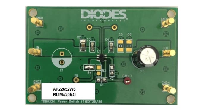 位置电路 - Diodes Incorporated AP22652W6-EVM评估模块