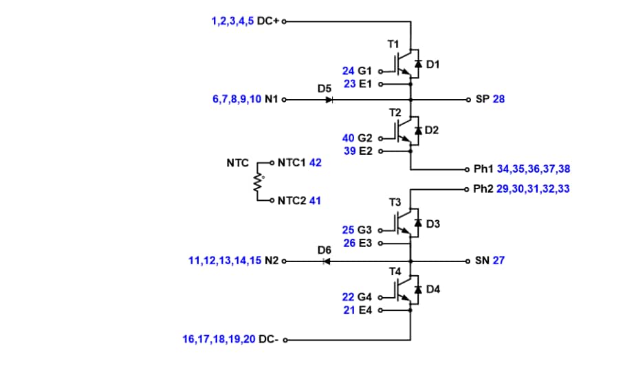 原理图 - onsemi 三级NPC Q2Pack和Q2BOOST模块