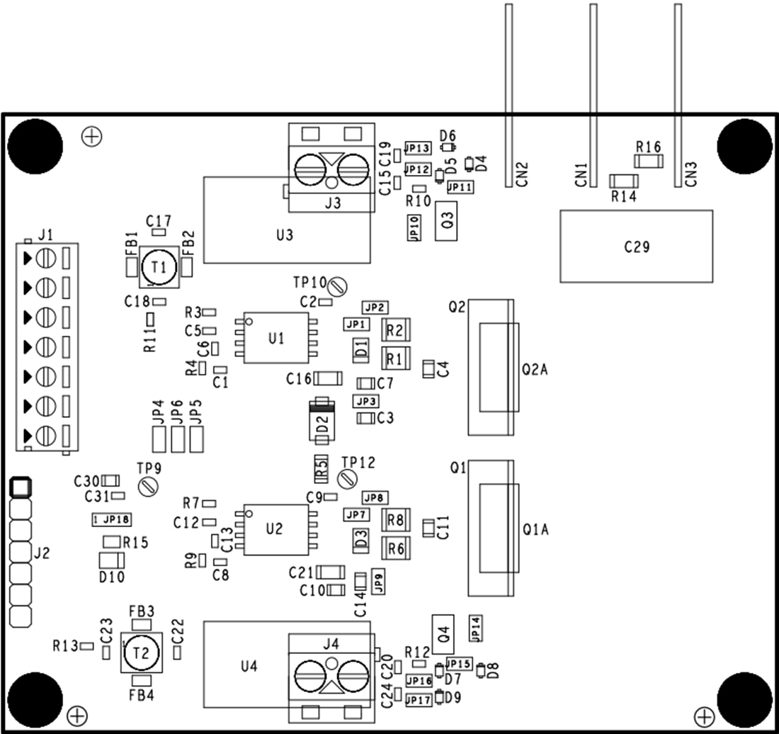 机械图纸 - STMicroelectronics EVALSTGAP2HSCM栅极驱动器演示板