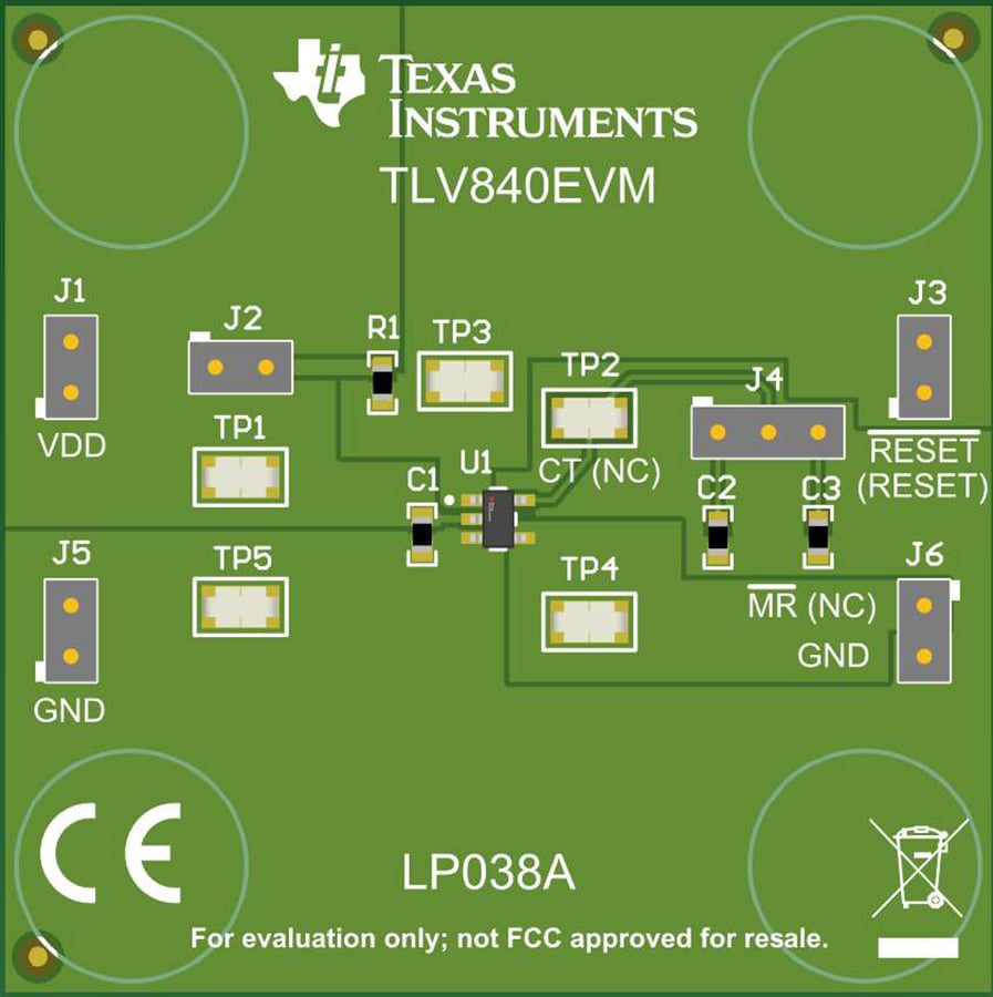 机械图纸 - Texas Instruments TLV840EVM 监控器评估模块 (EVM)