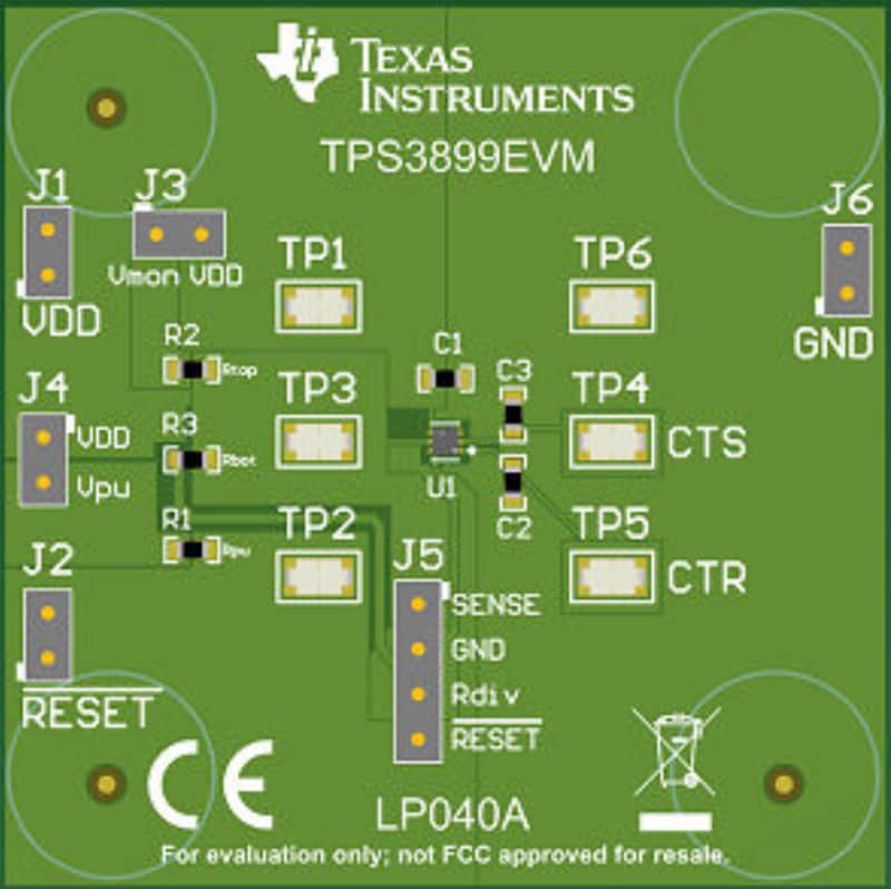 机械图纸 - Texas Instruments TPS3899EVM电压监控器评估模块