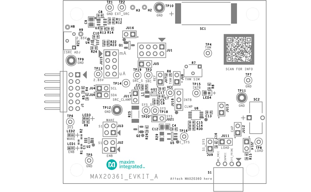 机械图纸 - Analog Devices Inc. MAX20361评估套件 (MAX20361EVKIT)