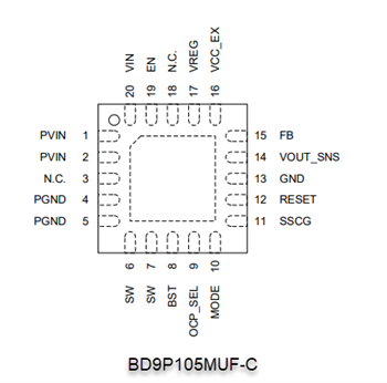 原理图 - ROHM Semiconductor BD9P系列单通道2.2MHz降压DC-DC转换器