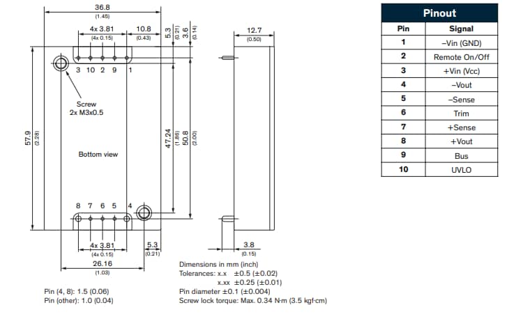 图表 - TRACO Power TEP 40/60UIR 12:1输入电压范围DC/DC转换器