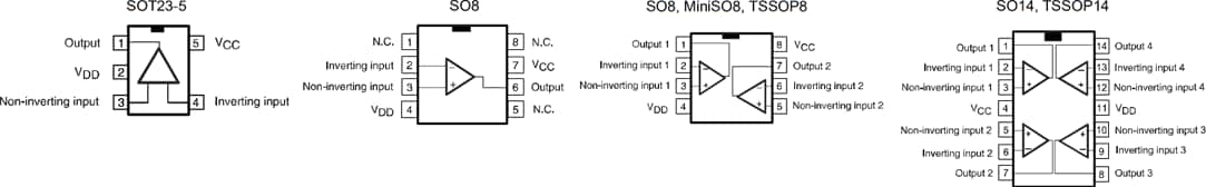 机械图纸 - STMicroelectronics TSV321/A、TSV358/A和TSV324/A低功耗运算放大器