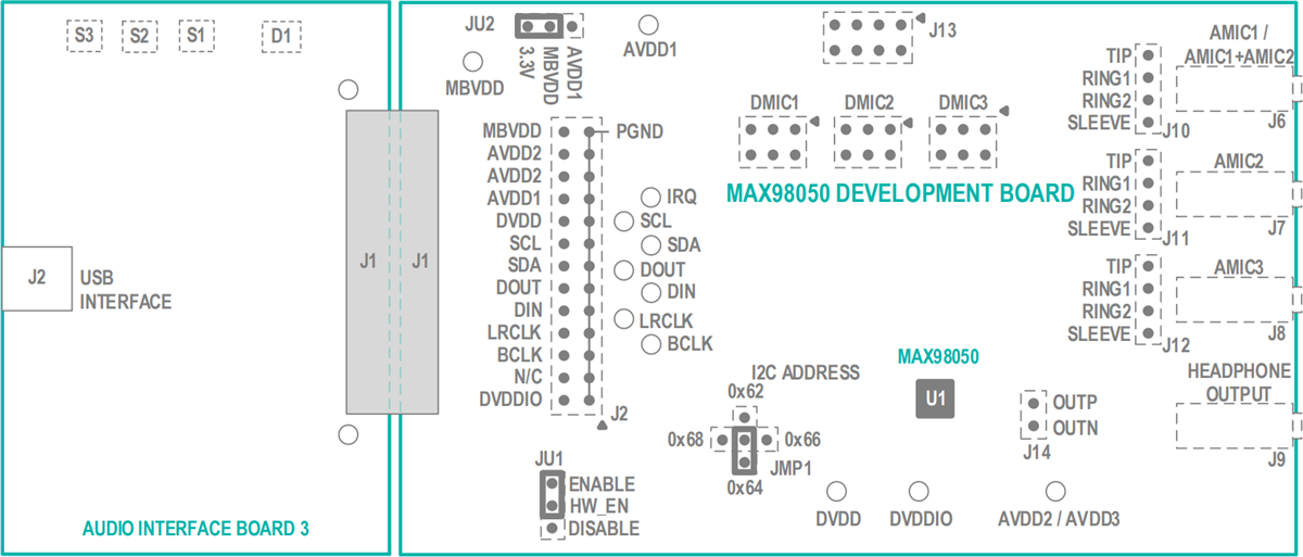 机械图纸 - Analog Devices Inc. MAX98050评估系统 (MAX98050EVSYS)