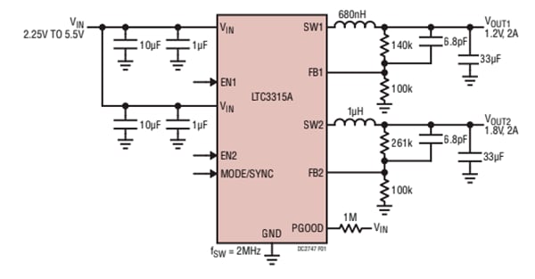 位置电路 - Analog Devices Inc. DC2747A演示电路