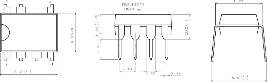 机械图纸 - ROHM Semiconductor BM2P PWM直流-直流转换器