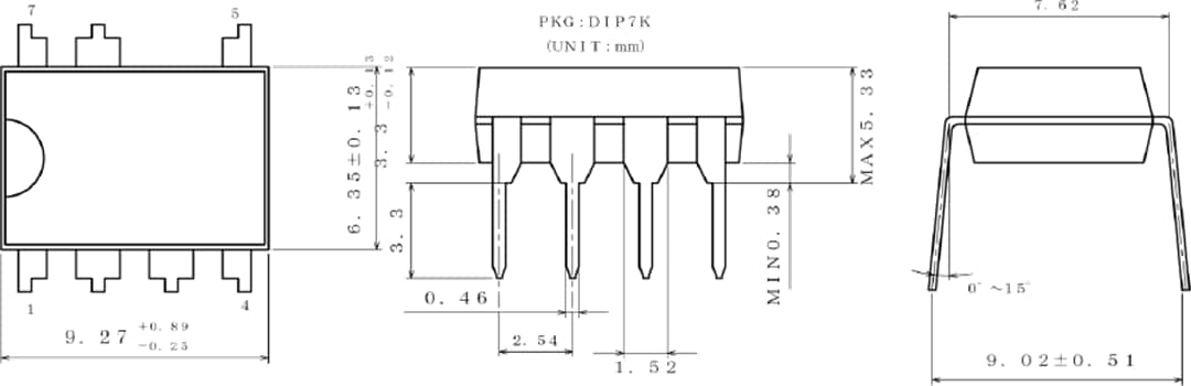 机械图纸 - ROHM Semiconductor BM2P PWM直流-直流转换器