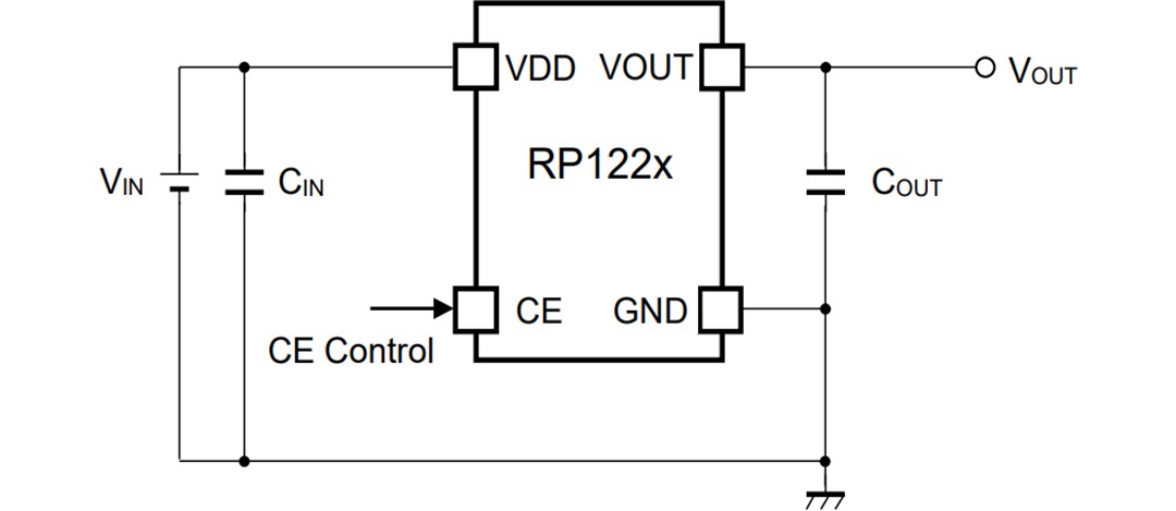 应用电路图 - Nisshinbo RP122Z低压差 (LDO) 稳压器