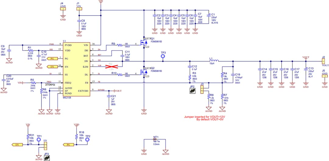 原理图 - Microchip Technology MIC2128大功率评估板 (ADM01006)
