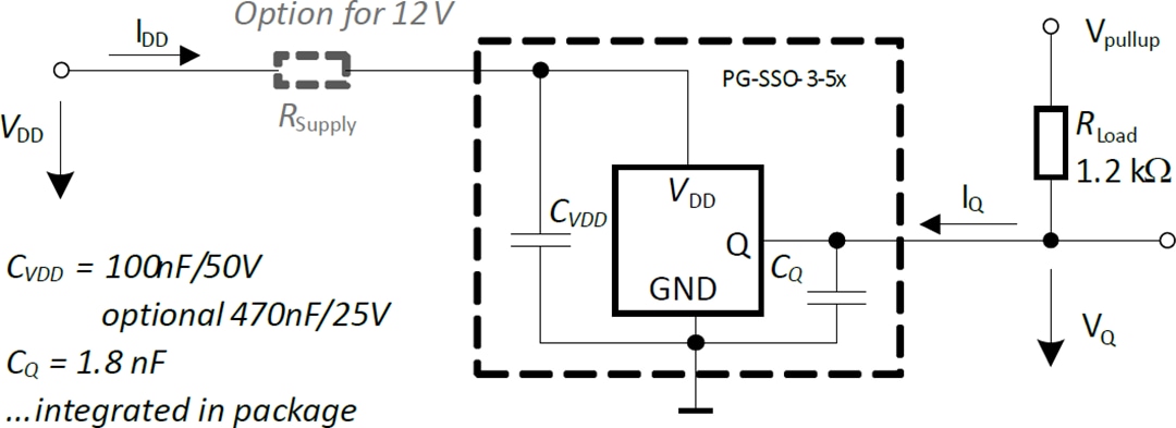 应用电路图 - Infineon Technologies TLE4929C-XHA XENSIV™通用速度传感器