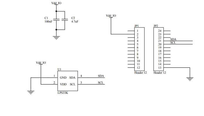 原理图 - STMicroelectronics STEVAL-MKI214V1适配器板