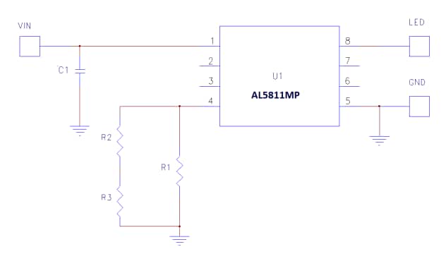 原理图 - Diodes Incorporated AL5811EV1 评估板