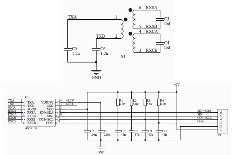 原理图 - ams OSRAM AS5715参考板