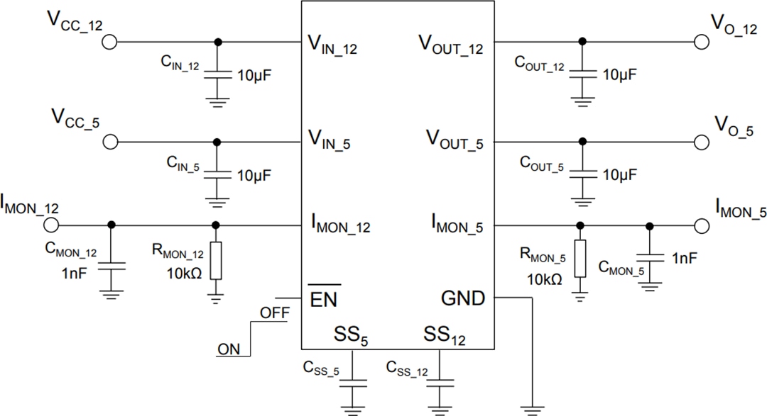 应用电路图 - STMicroelectronics STEF512PUR双电子保险丝