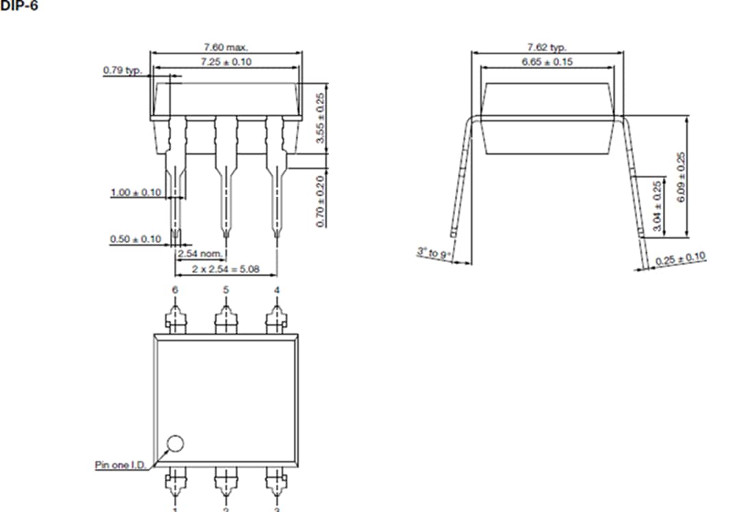 机械图纸 - Vishay LH1525固态继电器 (SSR)