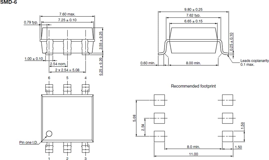 机械图纸 - Vishay LH1525固态继电器 (SSR)