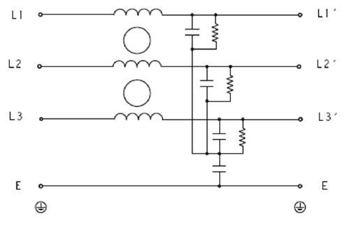应用电路图 - TE Connectivity KEB和KES三相通用EMI滤波器
