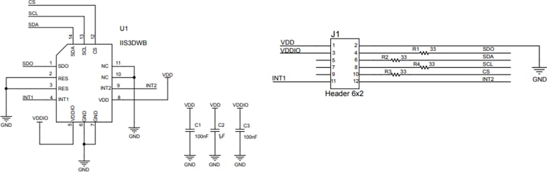 原理图 - STMicroelectronics STEVAL-MKI208V1K iNemo惯性模块套件