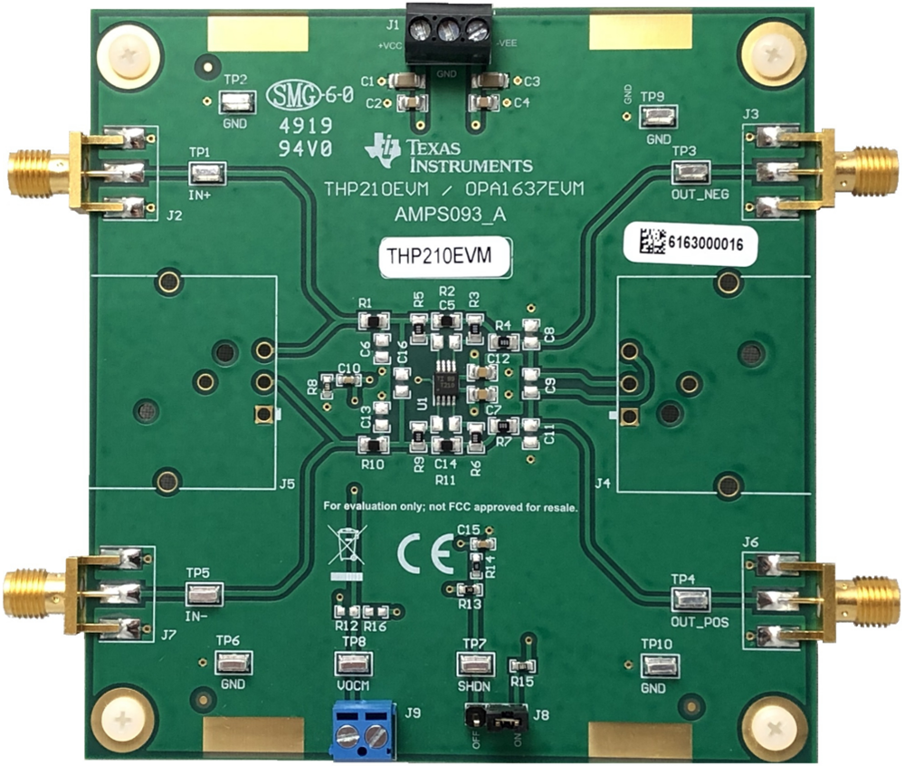 机械图纸 - Texas Instruments THP210EVM放大器评估模块 (EVM)
