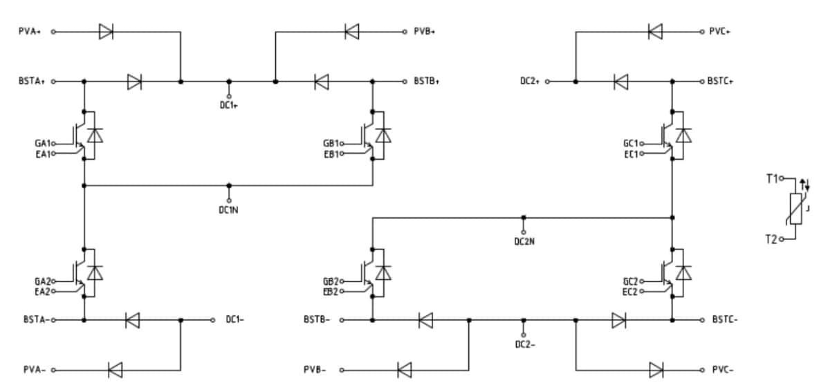 应用电路图 - Infineon Technologies FS3L200R10W3S7F_B11 EasyPACK™ 3级IGBT模块