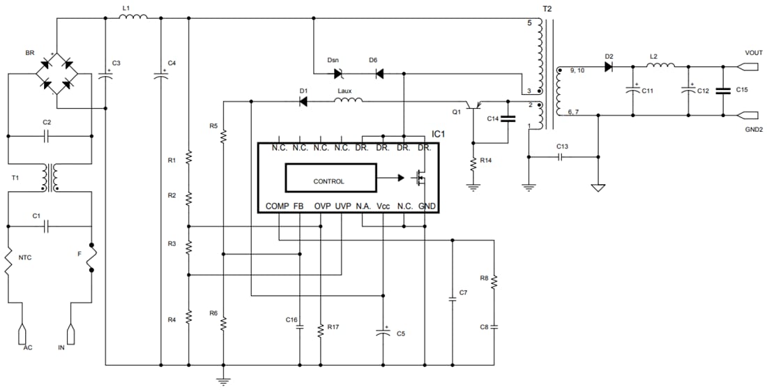 原理图 - STMicroelectronics STEVAL-VP318L2F转换器参考设计