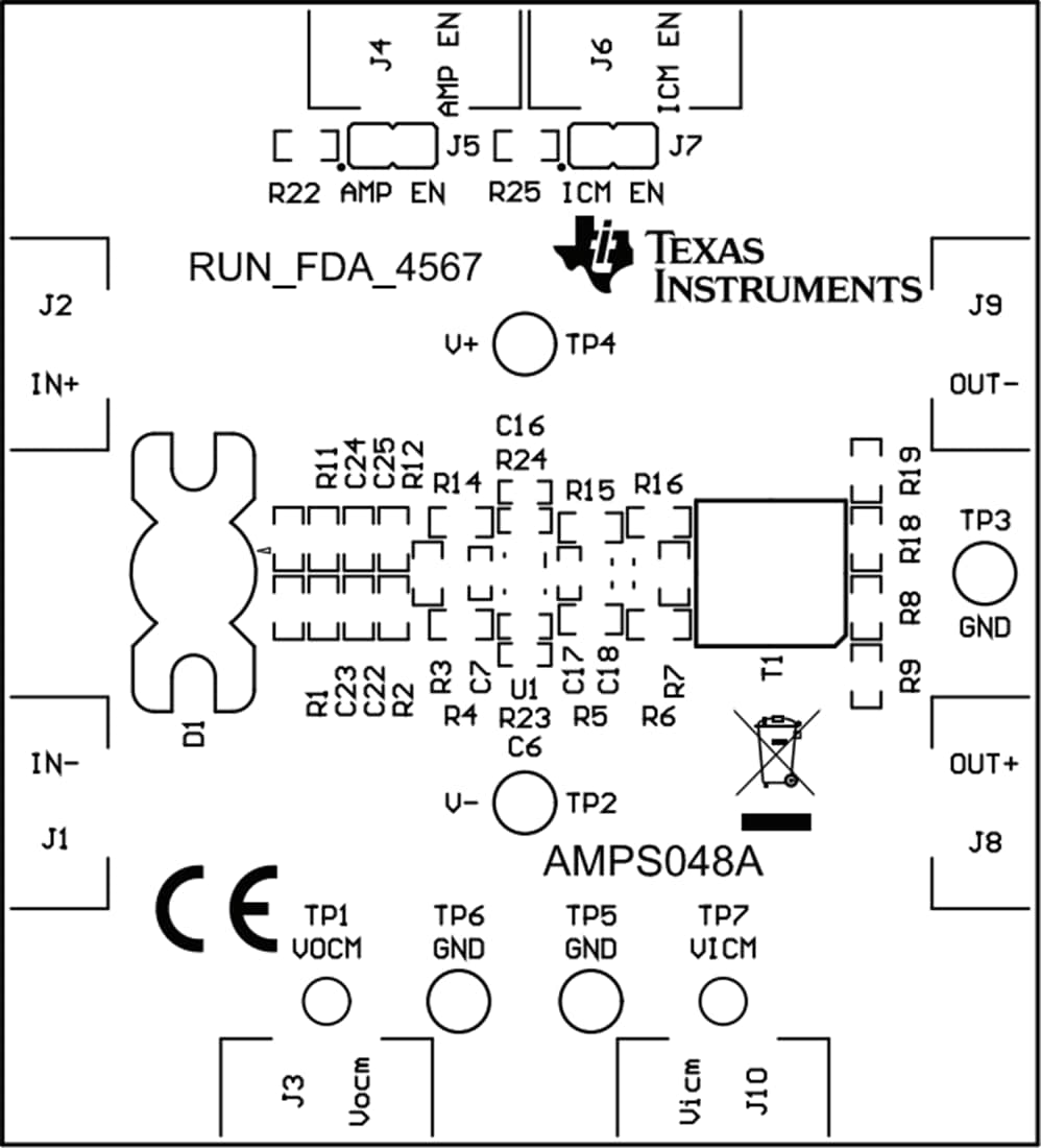 机械图纸 - Texas Instruments RUN-FDA-4567-EVM放大器评估模块 (EVM)