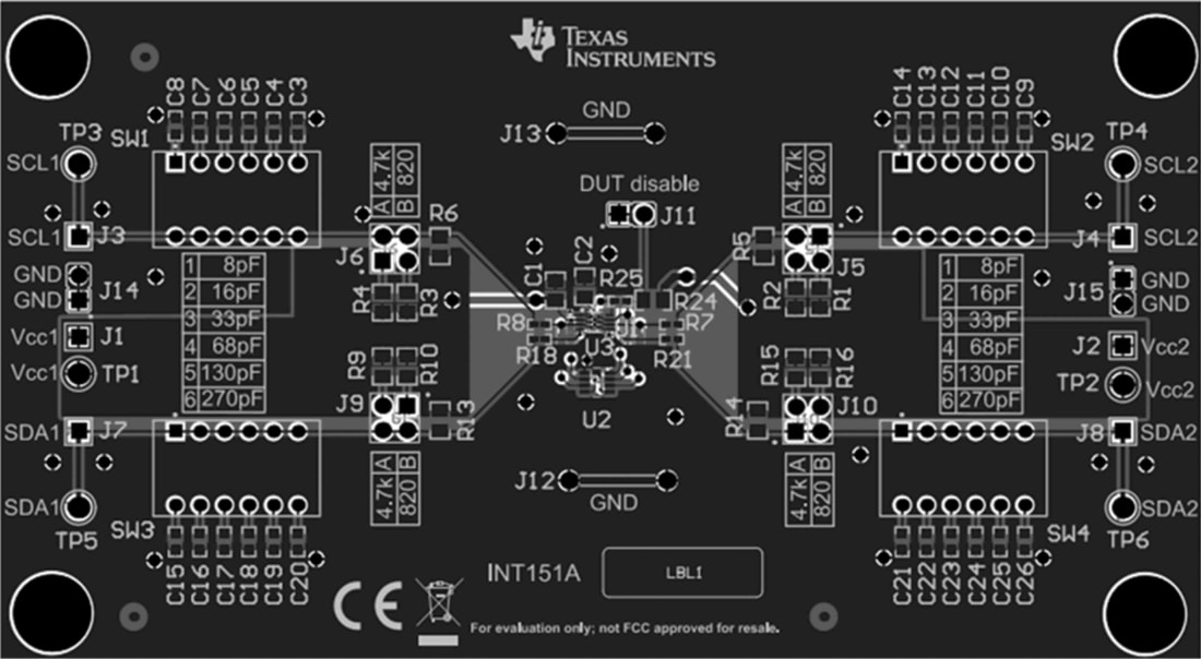 机械图纸 - Texas Instruments TCA39306EVM电平转换器评估模块