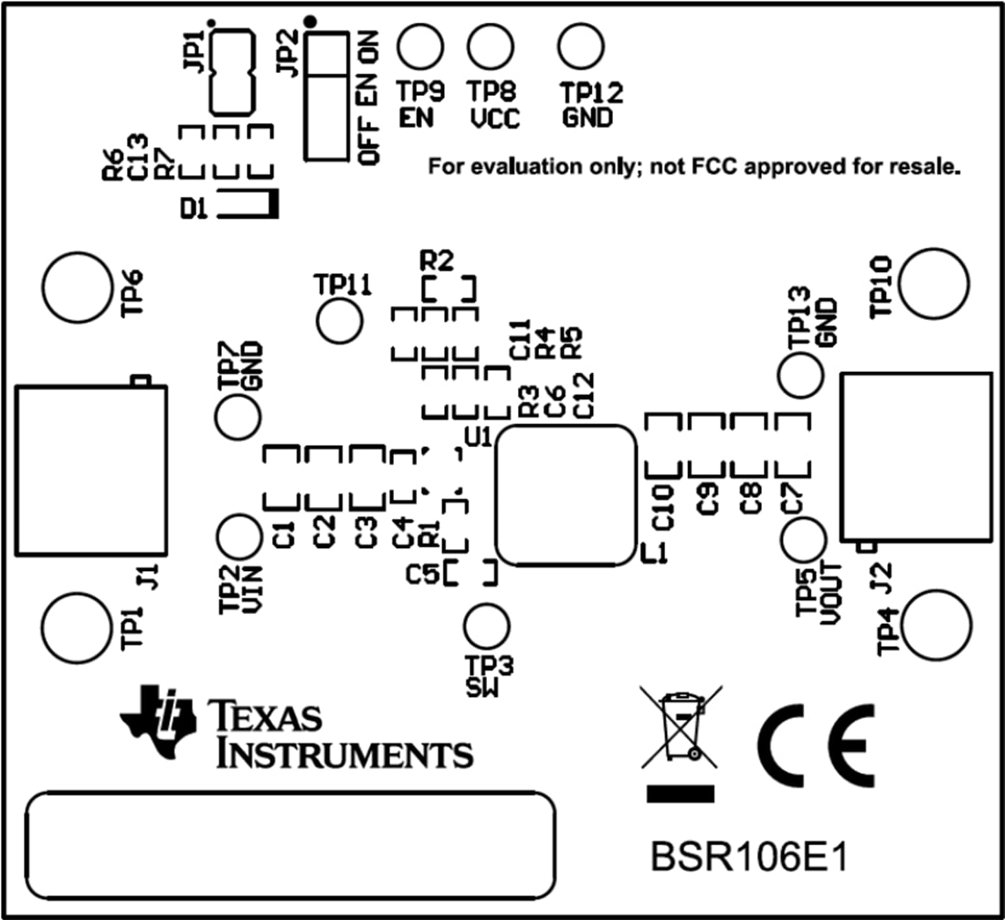 机械图纸 - Texas Instruments TPS566231EVM转换器评估模块