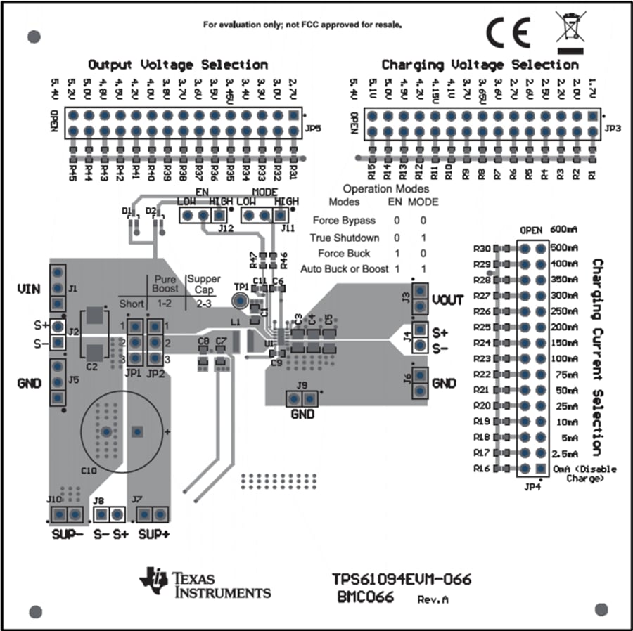机械图纸 - Texas Instruments TPS61094EVM-066转换器评估模块