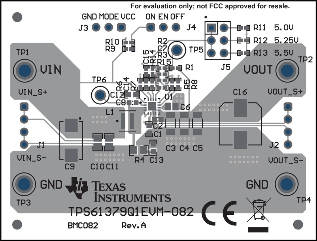 机械图纸 - Texas Instruments TPS61379Q1EVM-082转换器评估模块