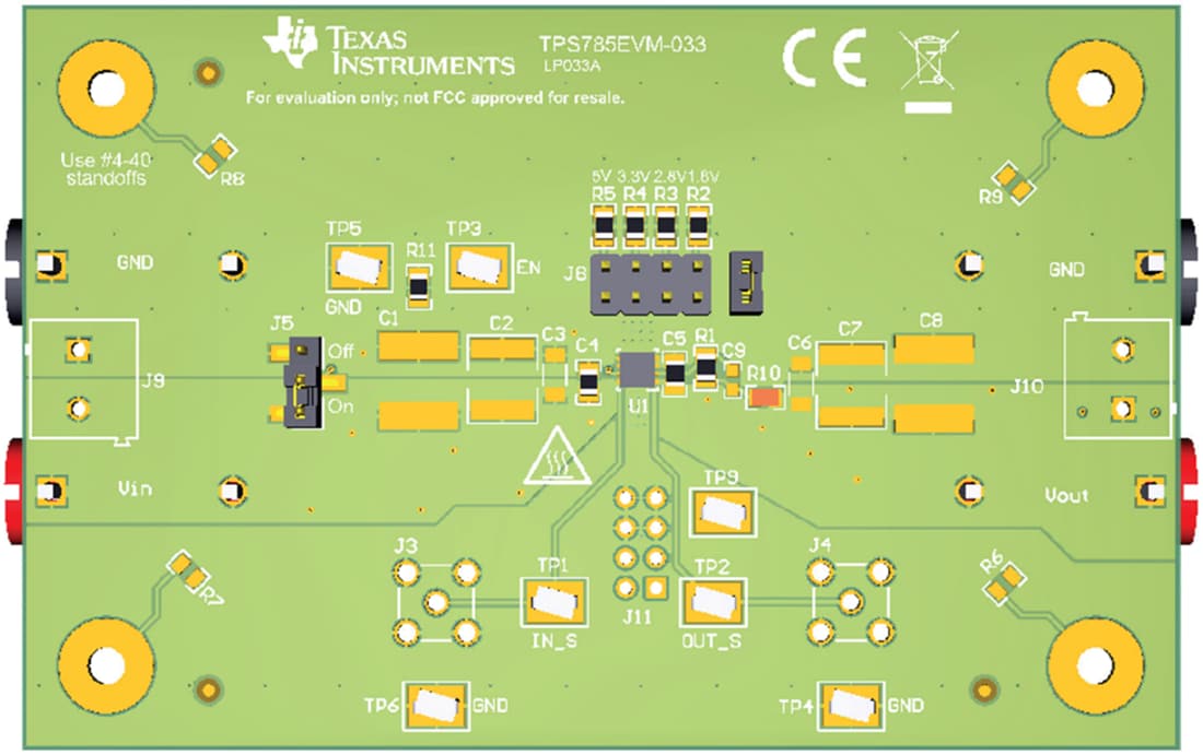 机械图纸 - Texas Instruments TPS785EVM-033稳压器评估模块
