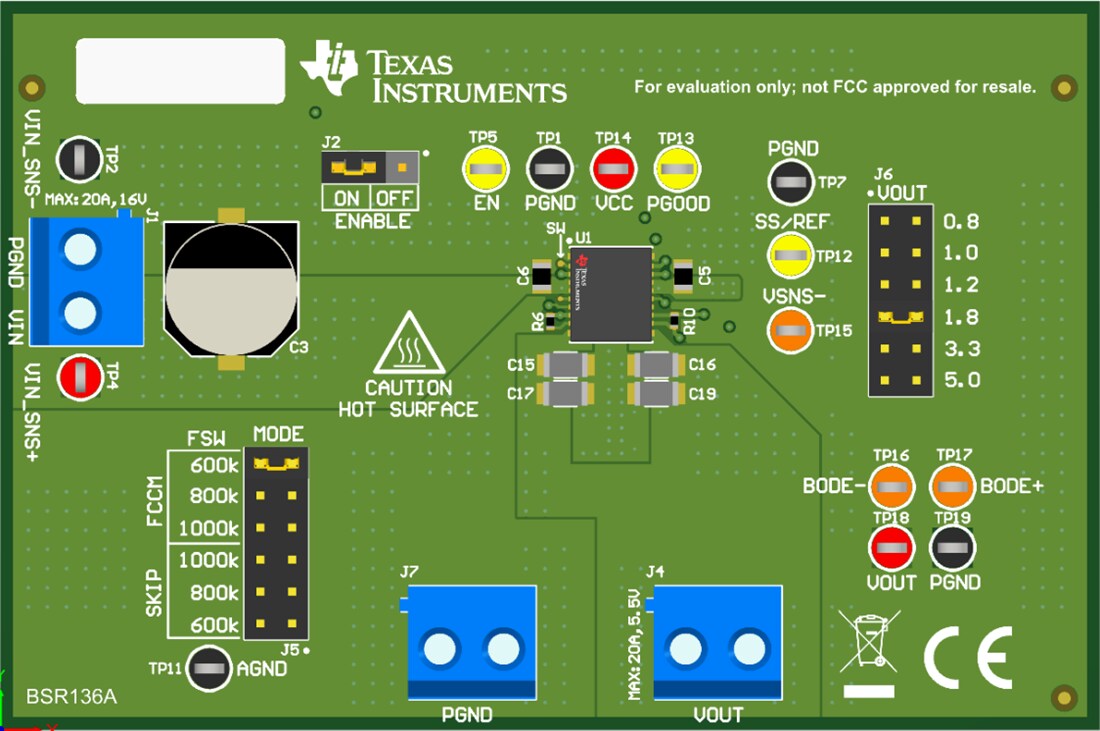 机械图纸 - Texas Instruments TPSM8A29EVM转换器评估模块