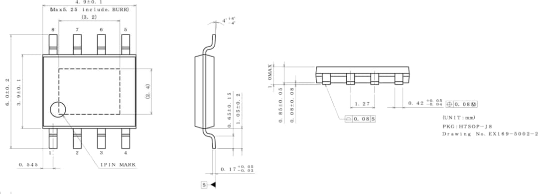 机械图纸 - ROHM Semiconductor BU30SA5WGWZ CMOS低压差稳压器