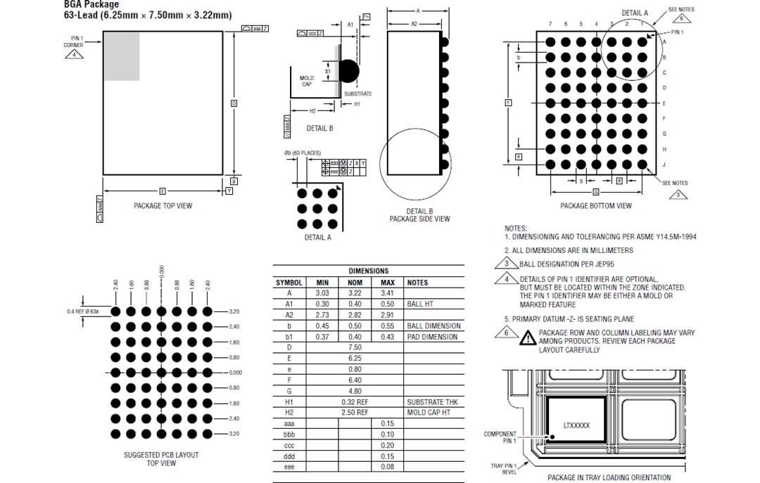 机械图纸 - Analog Devices Inc. LTM4705 DC-DC μModule®稳压器