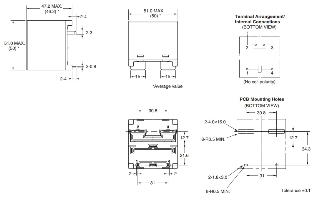 Omron Electronics G9KA PCB功率继电器