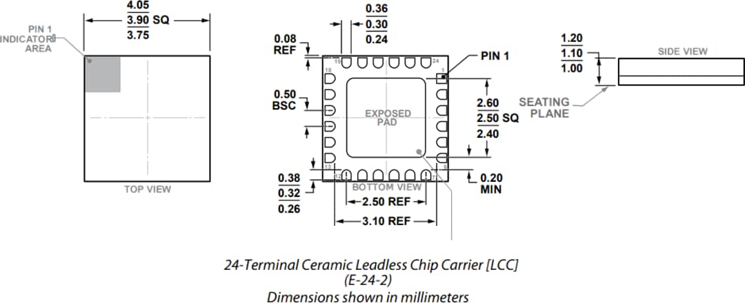 机械图纸 - Analog Devices Inc. ADF5709宽带MMIC VCO