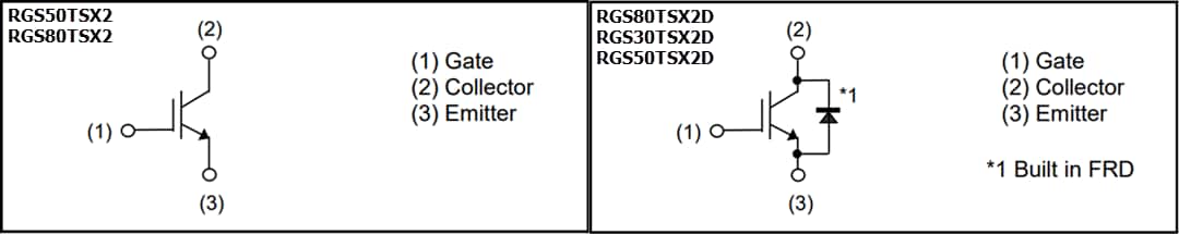 原理图 - ROHM Semiconductor RGSx0TSX2x场终止沟槽型IGBT