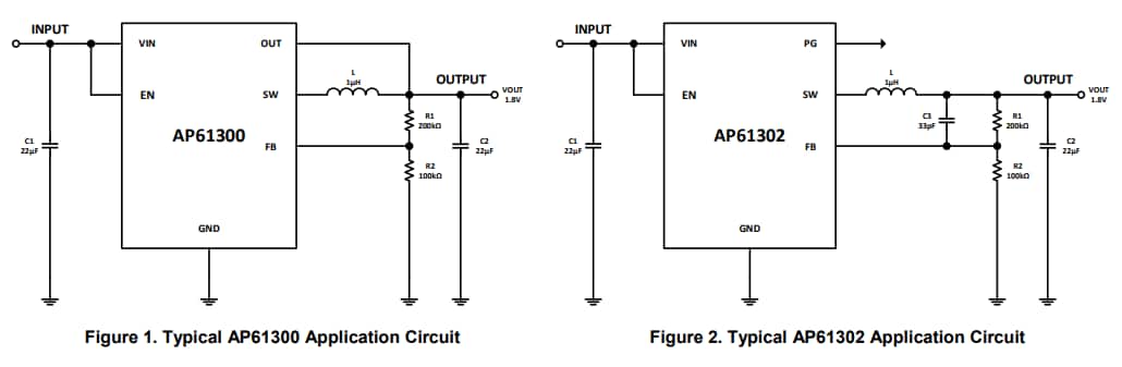 Diodes Incorporated AP61300/AP61302 3A同步降压转换器