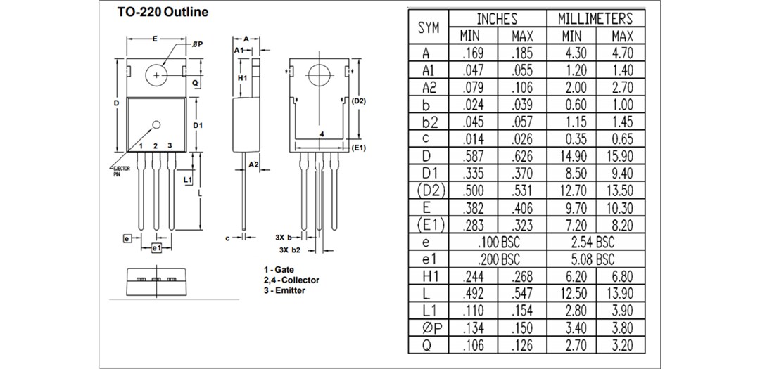 机械图纸 - IXYS XPT™ GenX5™沟槽式IGBT