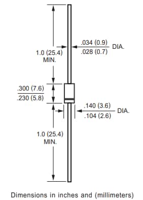 Mechanical Drawing - Rectron RL20x Junction Plastic Rectifiers