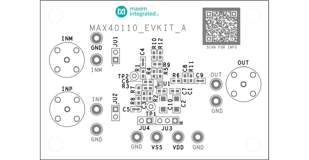 机械图纸 - Analog Devices / Maxim Integrated MAX40110EVKIT和MAX40111EVKIT评估套件