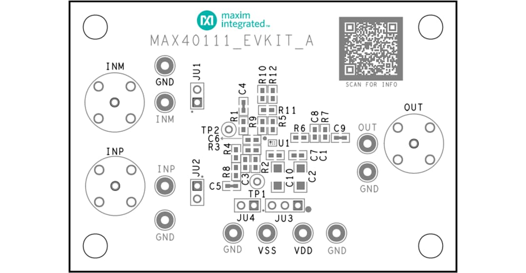 机械图纸 - Analog Devices / Maxim Integrated MAX40110EVKIT和MAX40111EVKIT评估套件