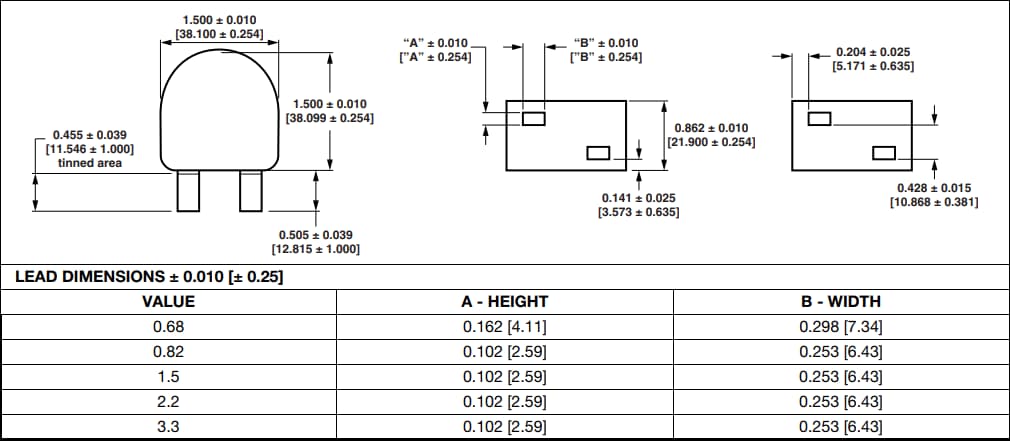 Vishay / Dale IHXL-1500VZ-51大电流通孔电感器