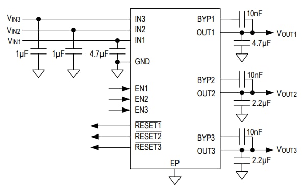 框图 - Analog Devices / Maxim Integrated MAX25308低噪声LDO线性稳压器