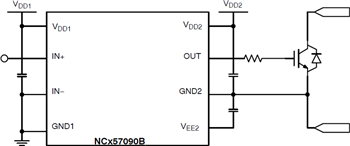 应用电路图 - onsemi NCD57090和NCV57090 IGBT/MOSFET栅极驱动器